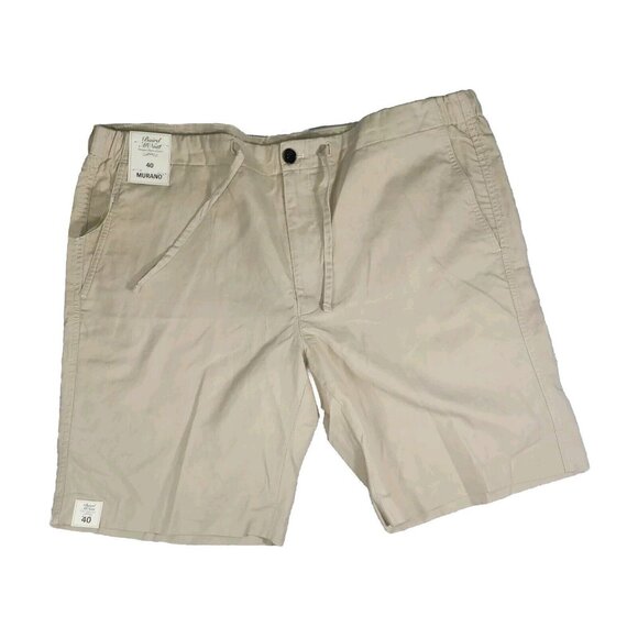 Murano Other - Murano Men's Shorts Size 40 Kakhi Button Drawstring Linen Blend (35)